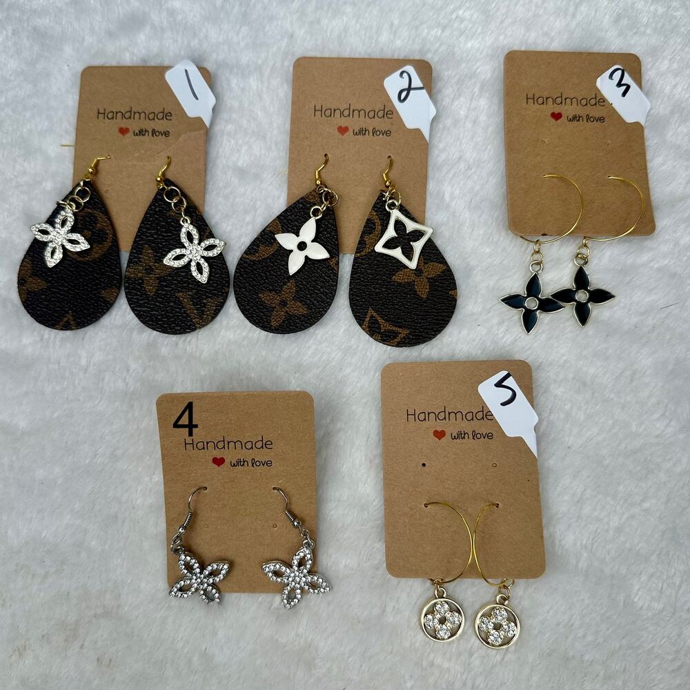 Hand crafted fashion earrings with charms choose ONE. ALL NEW. Great gift.